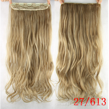 5 clips synthetic cheap kinky curly clip in hair extension, different colors synthetic curly hair extensions clip in one piece